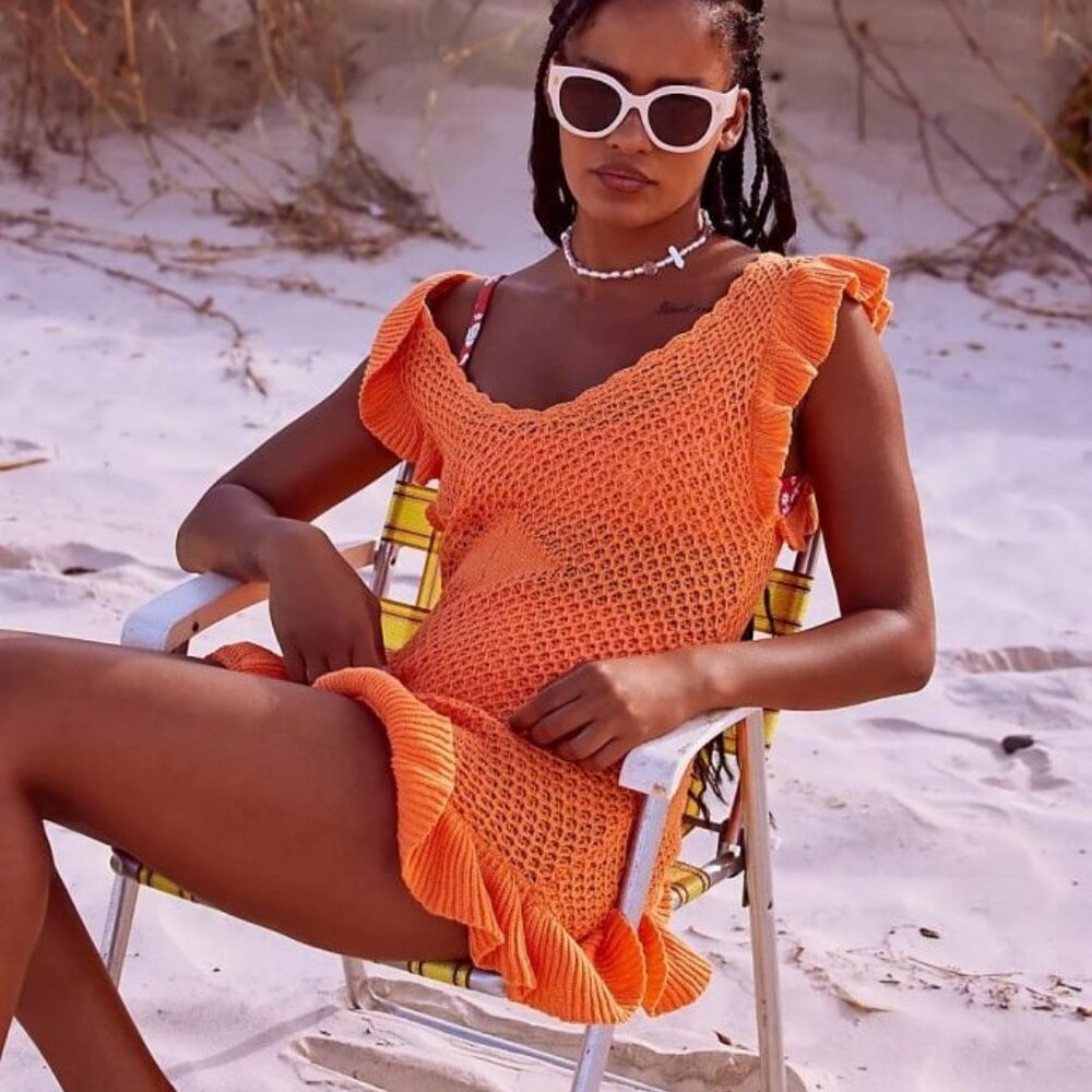 Free People MYKONOS CROCHET DRESS